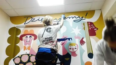 "Dziękujemy" i "Wiosna będzie jutro". Murale w szpitalu MSWiA