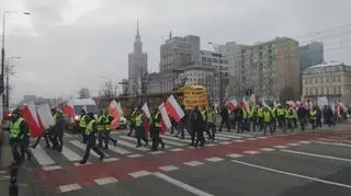 Protest rolników w centrum