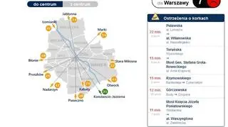 Dojazdy do centrum korkują się (sytuacja o 6.55)