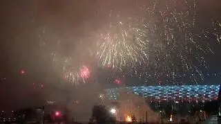 Pokaz sztucznych ogni na błoniach Stadionu