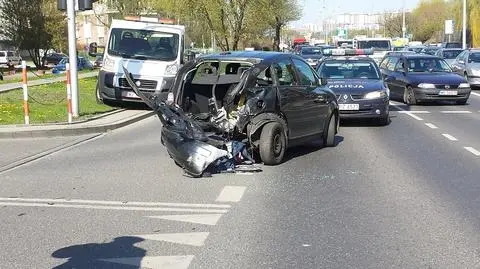 Wypadek w al. Wilanowskiej. Ranny motocyklista 