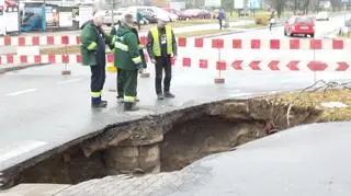 Zapadła się ulica Trocka