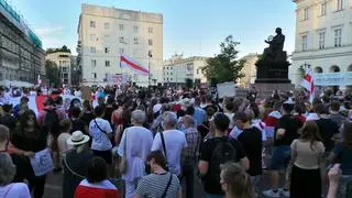 Protesty w Warszawie po wyborach na Białorusi