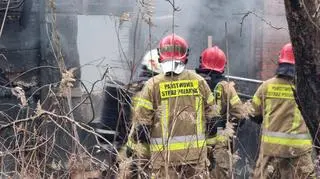 Pożar w miejscowości Krzewina na Mazowszu 