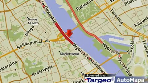 Wjechała w barierki. Wisłostrada zakorkowana
