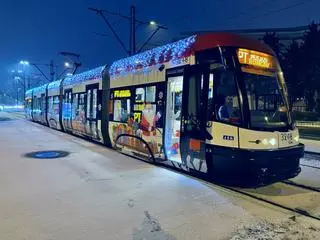 Świąteczny tramwaj w Warszawie