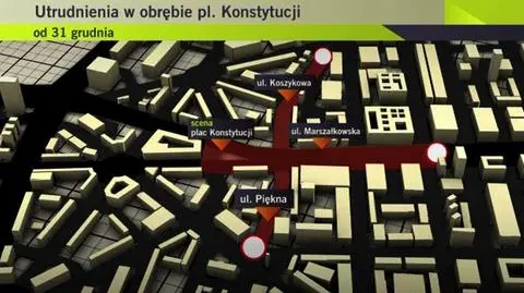 Utrudnienia na placu Konstytucji