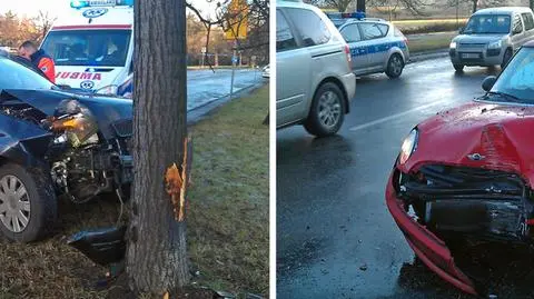 Ford na drzewie, mini na latarni