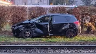 Zderzenie auta z tramwajem na Targówku