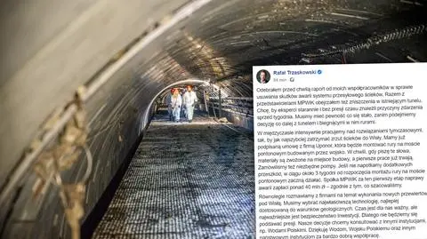 Trzaskowski: jest umowa na ułożenie tymczasowego rurociągu