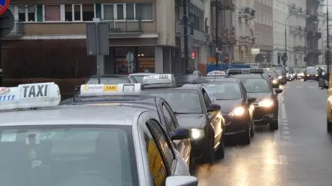 Taksówkarze protestowali w centrum