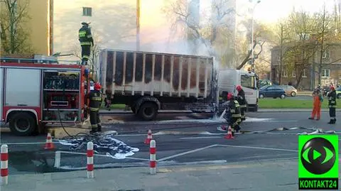 Spalił się kontener ze śmieciami