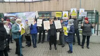 Protest w sprawie budowy linii tramwajowej