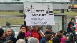 Protest przeciwników mostu Krasińskiego