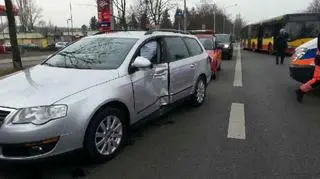 Wypadek z udziałem autobusu