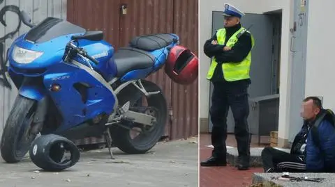 Pościg za motocyklistą. "Uderzył w dwa radiowozy i zaparkowane auto"