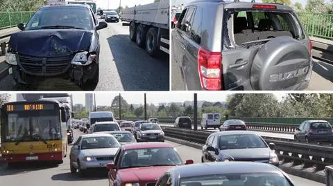 Trasa Siekierkowska stanęła po kolizji czterech aut