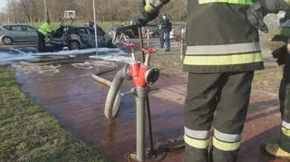 Pożar samochodu na Woli