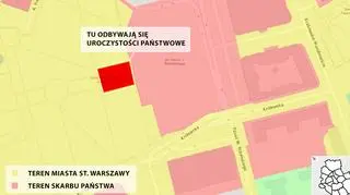 Mapa własności gruntów na terenie Warszawy