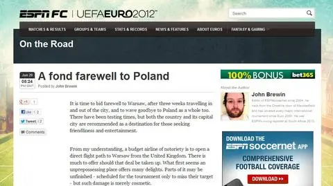 "Ktokolwiek grał, największy doping miała Polska"