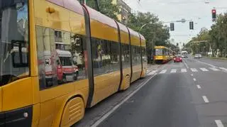 Wstrzymany ruch tramwajów w al.Waszyngtona