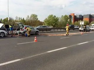 Kolizja trzech aut w Alejach Jerozolimskich