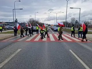 Protest rolników na Przyczółkowej 