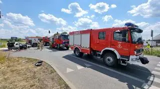 Zderzenie motocyklisty i samochodu osobowego