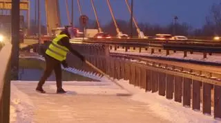 Śnieg na warszawskich uliach