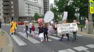 Protest przy ulicy Stawki