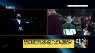 Protestujący dotarli na ulicę Mickiewicza