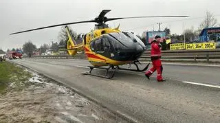 Helikopter LPR lądował w Alejach Jerozolimskich 