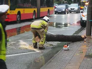 Skutki burzy na ulicy Saskiej