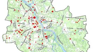 Miejsca gdzie przebywają bezdomni wytypowane przez straż miejską