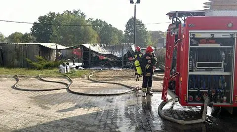 Pożar baraków na Kłobuckiej