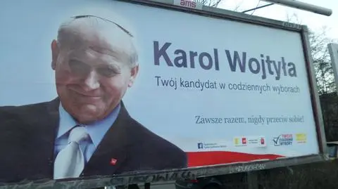 Jan Paweł II jak polityk. Na plakatach i w krawacie