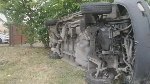 "Auto wylądowało na prywatnej posesji"