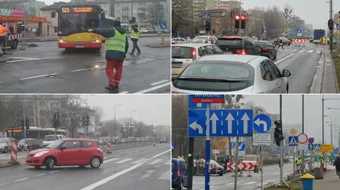 Rozpędzone autobusy na wprost aut. Chaos przy budowie metra