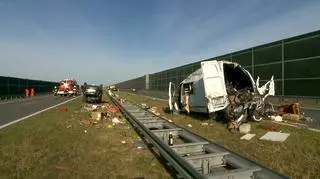 Wypadek na A2 w okolicy Baranowa