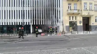 Pożar auta na Litewskiej