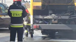 Pożar autobusu na Płowieckiej