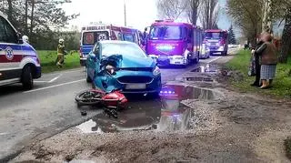 Poszkodowany został zabrany śmigłowcem do szpitala