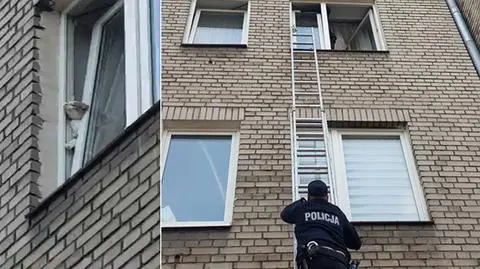 Kot w potrzasku. Ratowała go policja