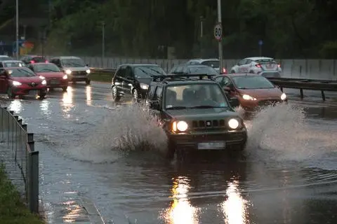 Zalana Wisłostrada przy Cytadeli