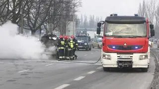 Pożar opla na Jagiellońskiej