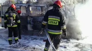 Akcja strażaków przy Stadionie Narodowym