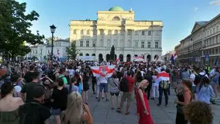 Protesty w Warszawie po wyborach na Białorusi