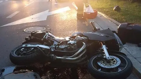 Motocyklista w szpitalu po wypadku na Marywilskiej