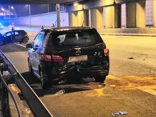 Zderzenie kilku pojazdów na S8