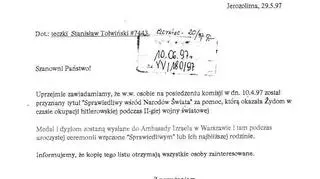 Potwierdzenie nadania tutyłu Sprawiedliwego Stanisławowi Tołwińskiemu 